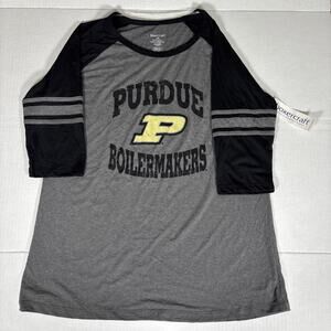 Boxercraft Purdue Boilermakers Gray & Black Sleep Raglan T-shirt Top 2XL NWT
